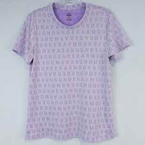 Under Armour Tech Wordmark Jacquard Short Sleeve T Shirt Womens‎ Medium Purple
